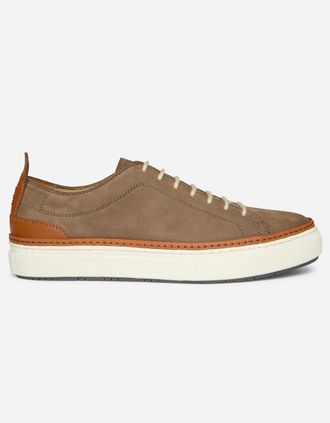 Oliver Sweeney Mens Oliver Sweeney Lopes Nubuck Mens Cupsole Trainers - Taupe - Brown - Size: 11