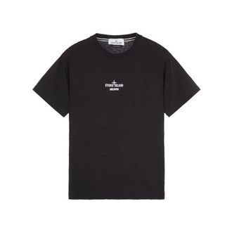 Stone Island Archivio Print T-shirt - Heren - T-shirts - Zwart - M - Katoen - Tops