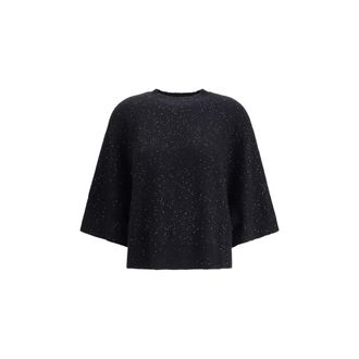 Fabiana Filippi Black Fleece Wool Womens Sweatshirt