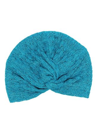 Missoni Gebreide muts met lam&eacute; afwerking - Blauw