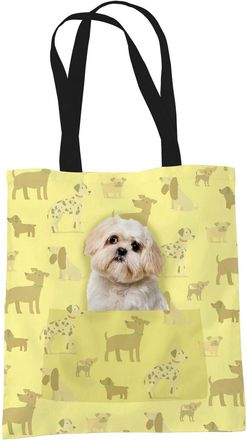 Bang Tidy Clothing Shih Tzu Gifts for Dog Lovers Owners - Reusable Shopper Shoulder Tote Bags - Cloth Fabric Gift Bag with Dogs on - YELL
