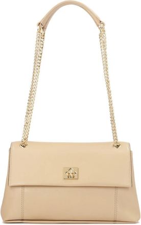 Kazar Beige handtas met klep - Dames - Schoudertassen - Beige - ONE Size - Leer - Tassen
