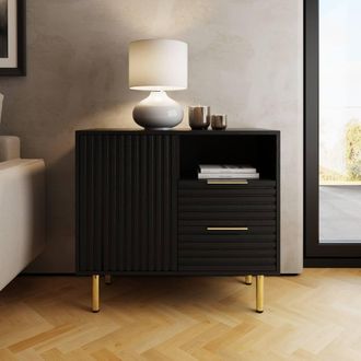 GFW Nervata Compact Sideboard in Black