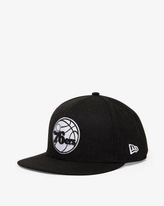 New Era Mens Philadelphia 76Ers Logo 9Fifty Snapback Cap In Black