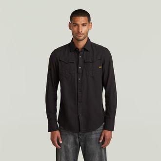 G-Star Mens G-Star RAW Arc 3D Slim Shirt - Black Cotton - Size Medium