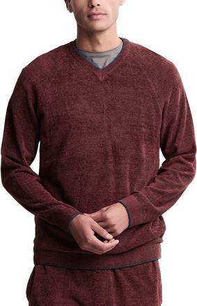 Barefoot Dreams CozyChic Ultra Lite V-Neck Sweater in Deep Aubergine at Nordstrom, Size Xx-Large