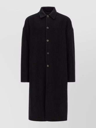 Rick Owens long collared single breasted brad coat