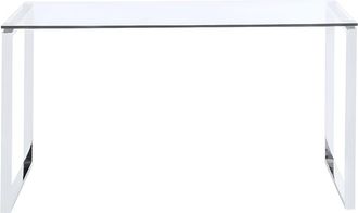 VENTE-UNIQUE.COM Escritorio tradicional acero transparente, plateado