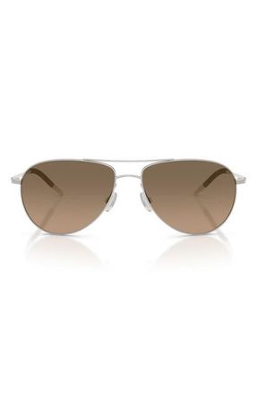 Oliver Peoples Benedict 59mm Photochromic Gradient Aviator Sunglasses in Silver /Sandstone Polar at Nordstrom