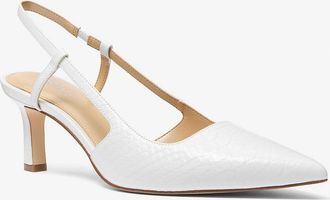 Michael Kors Alora Snake Embossed Leather Slingback Pump