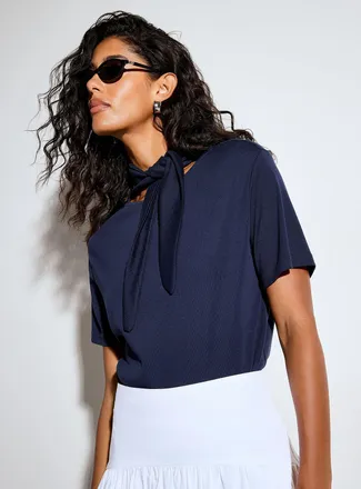 Icone Womens Scarf collar T-shirt