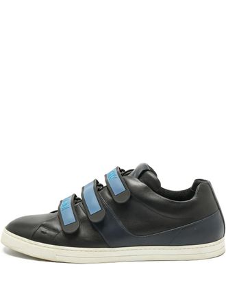 Fendi Leren sneakers met bandje - Zwart
