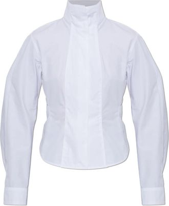 Jacquemus Katoenen Tulipe Shirt - Dames - Overhemden - Wit - 2XS - Katoen - Overhemden