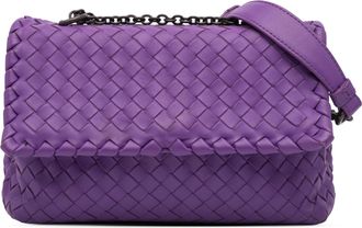 Bottega Veneta Pre-owned Womens Chain Cassette Woven Leather Bag - Purple - One Size