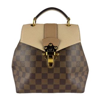 Louis Vuitton Beige Brown Damier Canvas Leather Backpack (Pre-Owned)