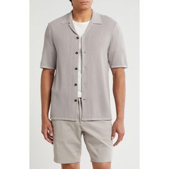 Rag & Bone Lewis Cotton Knit Camp Shirt in Moon Rock at Nordstrom Rack, Size Medium