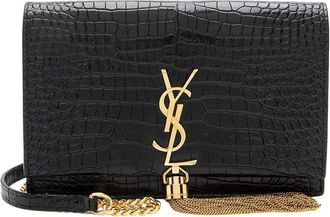 Saint Laurent Black Leather Monogram Kate Tassel Chain Wallet (Authentic Pre- Loved)