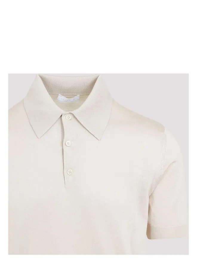 Tシャツ・カットソー PRADA Sand Silk Polo Shirt Prada Womens Sand Silk Polo Shirt in Beige O Tan | Size 50