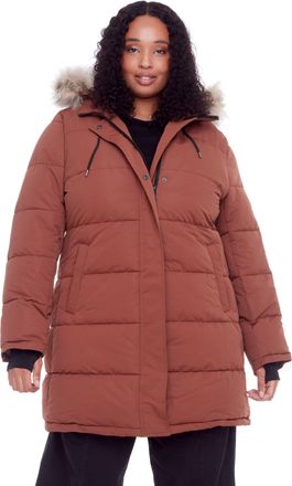 Alpine North AULAVIK PLUS WOMENS VEGAN DOWN (RECYCLED) MID-LENGTH HOODED PARKA COAT (PLUS SIZE)