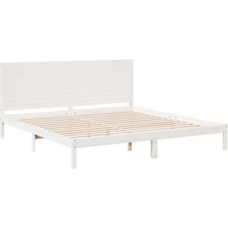 vidaXL Vidaxl - Cama Extralarga Sin Colch&oacute;n Madera Maciza Blanca 180x220 Cm
