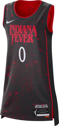 Nike Kelsey Mitchell Indiana Fever x Stranger Things 2025 Rebel Edition Womens Nike Womens Dri-FIT WNBA Victory Jersey in Black | DC9595-011