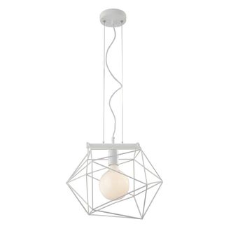 Luce-Ambiente-Design suspensi&oacute;n Abraxas en Metal Blanco con Punto de Luz &Uacute;nico