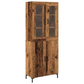 Berkfield Home Sideboard with Wall Cabinet Old Wood Engineered Wood in Brown