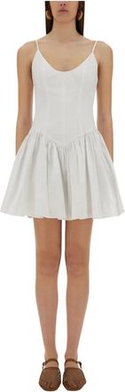 Staud Staud, Kleedjes, Dames, Wit, M, Katoen, Dena Mini Jurk