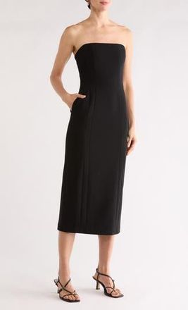 A.L.C. Elizabeth Strapless Midi Dress in Black at Nordstrom Rack, Size 12