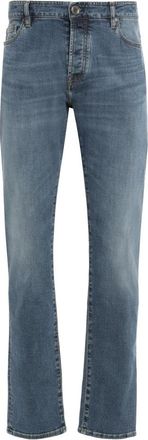 Moorer Heren, Jeans, Blauw, Maat: W35 Katoen