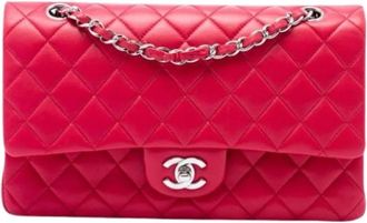 Chanel Pre-owned Classic Flap Shoulder Bag - Dames - Vintage Schoudertas - Roze - ONE Size - Leer - Vintage
