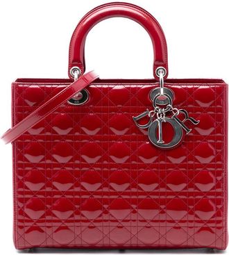 Dior Pre-owned Dior Large Patent Cannage Lady Dior 05-MA-0162