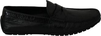 Dolce & Gabbana Exquise Loafers in Zwart Hagedissenleer - Heren - Loafers - Zwart - 39 EU - Leer - Schoenen