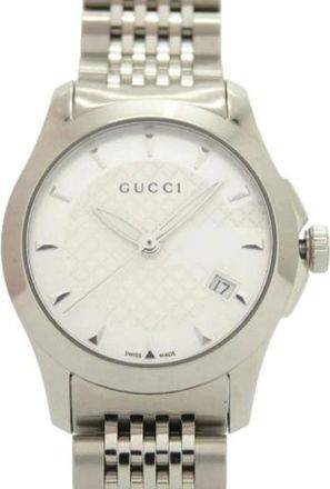 Gucci Pre-owned Roestvrijstalen Horloge - Dames - Vintage Horloges - Wit - ONE Size - Vintage