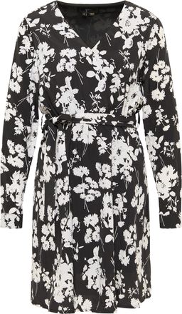 Faina Midi-jurk met bloemenprint Dames zwart wit
