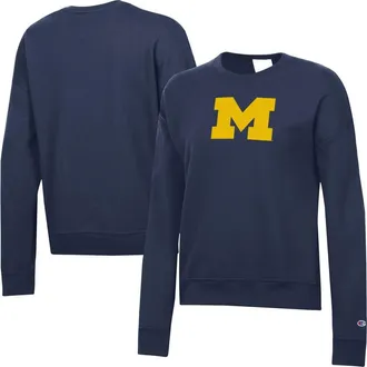 Champion Womens Champion Navy Michigan Wolverines Powerblend Sweatshirt at Nordstrom, Size Medium
