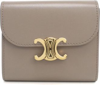 Celine Gray Leather Wallet (Tri-Fold) (Pre-Owned)