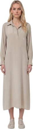 Max Mara Grey Shirt Collar Midi Dress