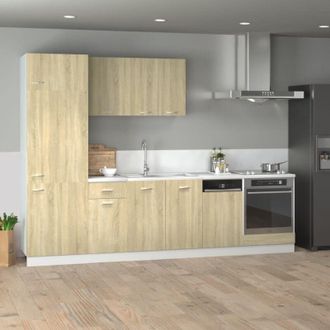 vidaXL vidaXL Set di Mobili Porta TV 7 pz Rovere Sonoma in Truciolato