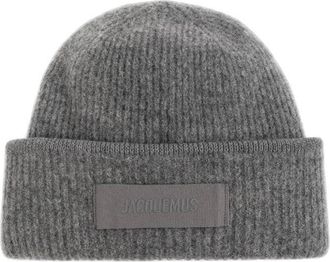 Jacquemus Grey Logo Beanie Cap