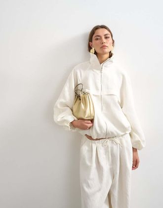 Topshop Giacca in modal &eacute;cru in coordinato-Bianco