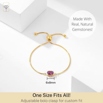 MAX + STONE 18K Gold Over Sterling Silver Gemstone Bracelets 8 Inches