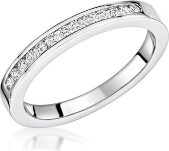 The Diamond Store Charlotte 2.6MM Wedding Band 0.20ct H/Si Diamonds 18KW Gold