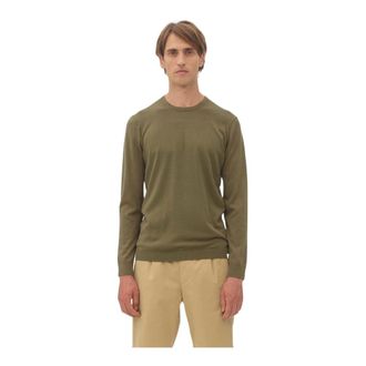 Nowadays Nowadays, Truien & Vesten, Heren, Groen, M, Katoen, Silk Crew Neck Sweater