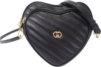 Gucci Pre-owned Quilted Cross Body Bag - Dames - Vintage Schoudertas - Zwart - ONE Size - Leer - Vintage