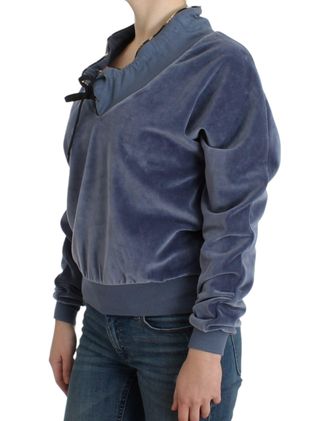 Roberto Cavalli Womens Blue Velvet Cotton Sweater Polyester. Details: Silk Clothing