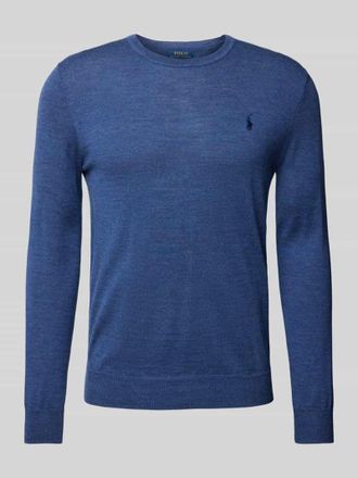Polo Ralph Lauren Slim Fit Strickpullover aus reiner Wolle in Rauchblau, Gr&ouml;&szlig;e S