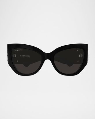 サングラス BALENCIAGA BLACK ACETATE SIGNATURE BUTTERFLY SUNGLASSES Mask Butterfly Sunglasses in Black | Balenciaga US