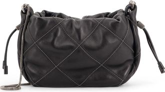 Brunello Cucinelli Leather Shoulder Bag With Monili Details