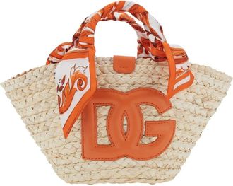Dolce & Gabbana Coffa Maiolica Print - Dames - Handtassen - Oranje - ONE Size - Tassen